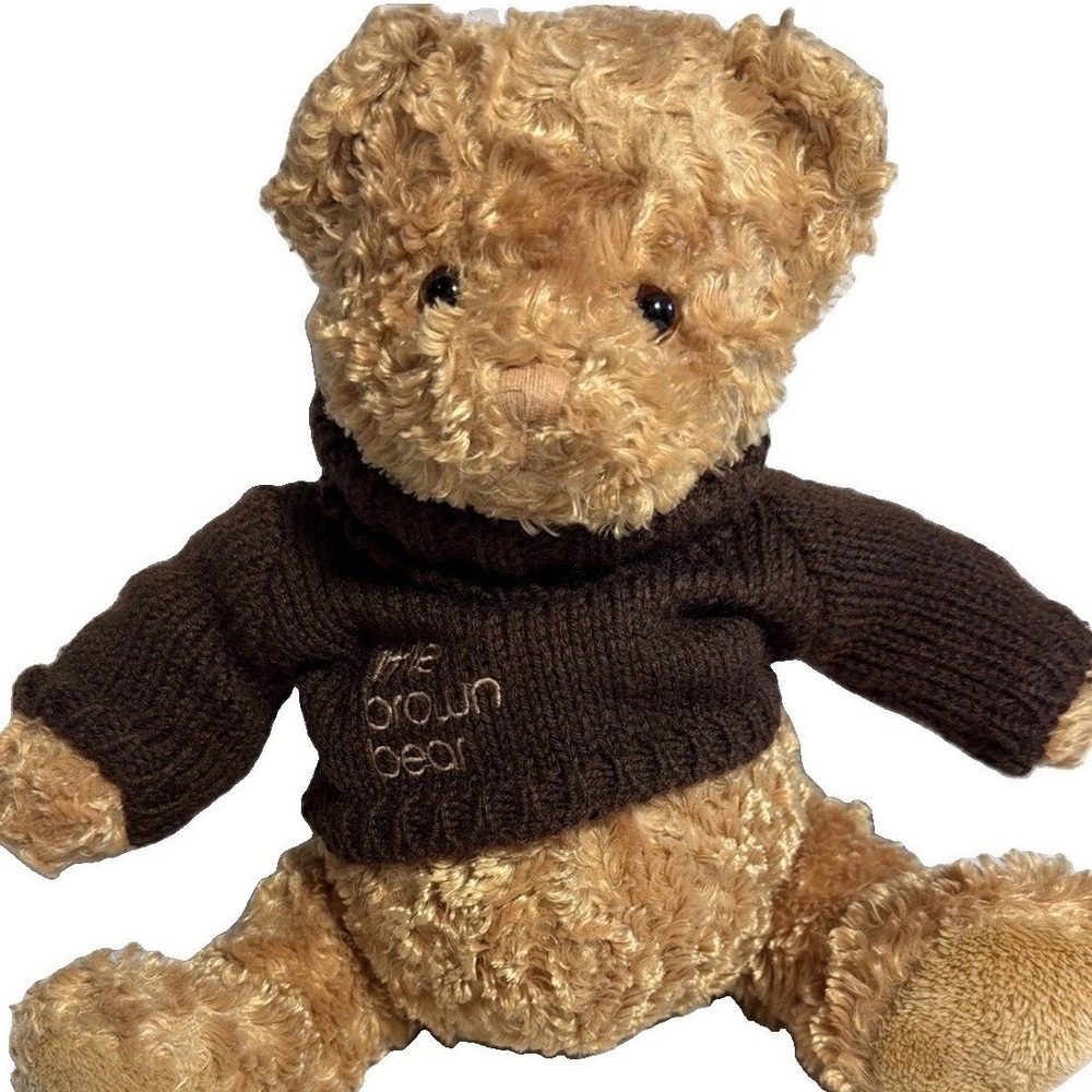 Plush Toy Unisex GUND 11" Tan Little Brown Bear Bloomingdales Knit Sweater 45642